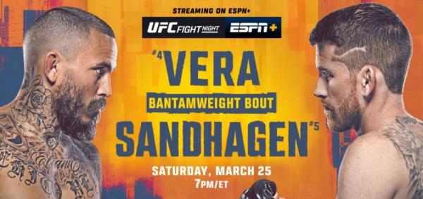 Результаты и бонусы UFC on ESPN 43: Vera vs. Sandhagen