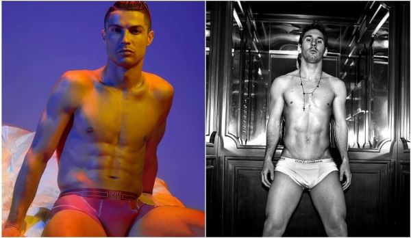 Роналду постоянно снимается полуобнаженным, но за Месси тоже есть грешок: в 2013 году он снялся в рекламе нижнего белья